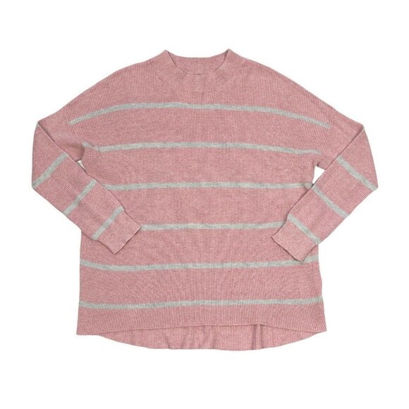 American Eagle Pink Striped Jegging Fit Pullover Mock Neck Sweater - Picture 1 of 5
